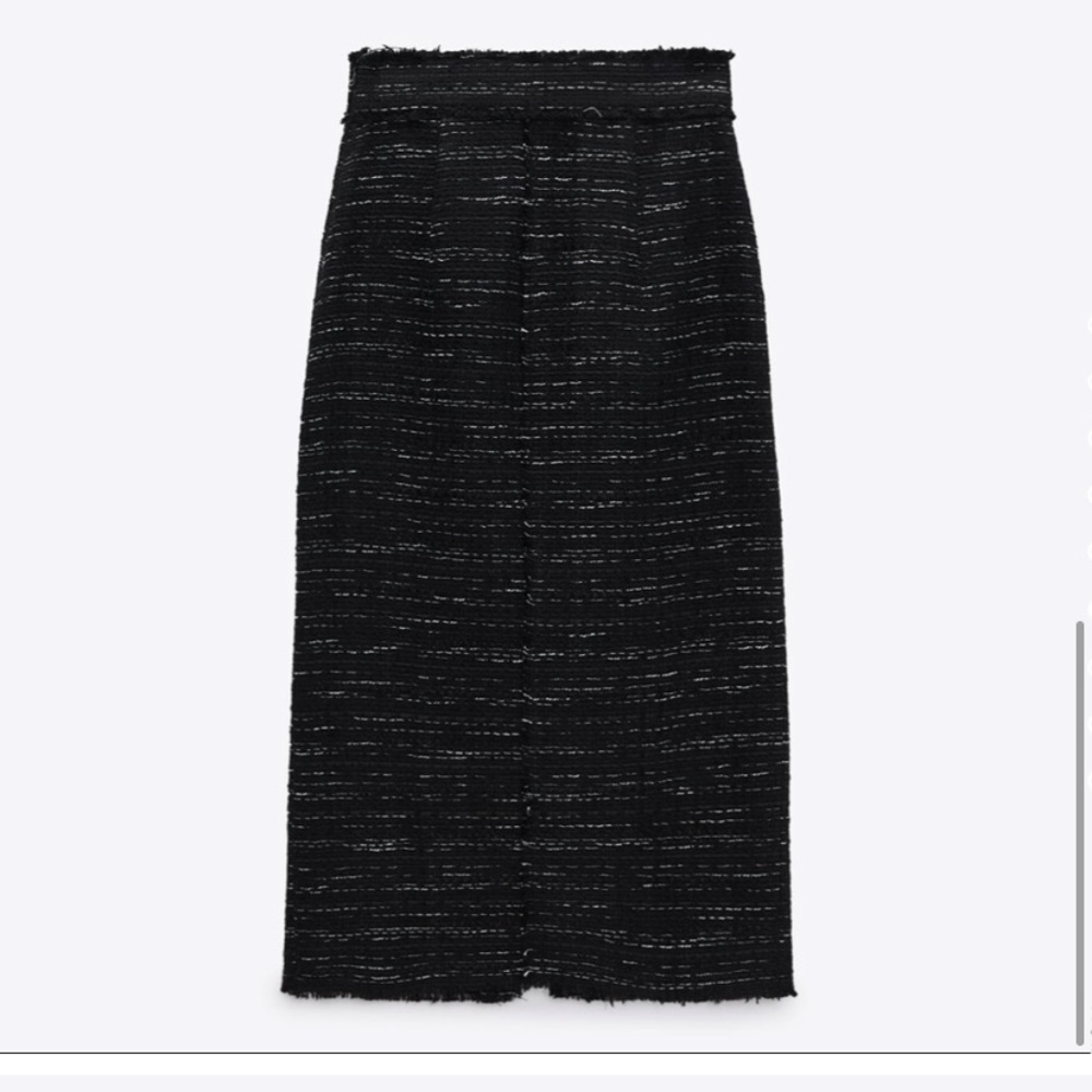 Zara Tweed Textured Midi Skirt small - Picture 11 of 15